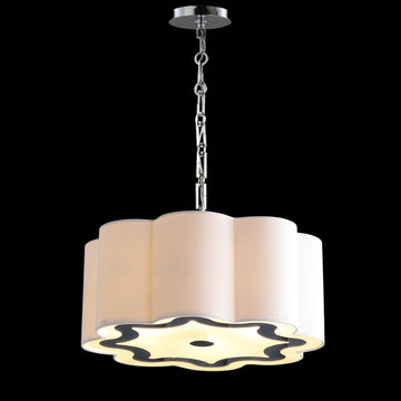Coquille 20" Adjustable Scalloped Shade Metal LED Pendant - JONATHAN Y